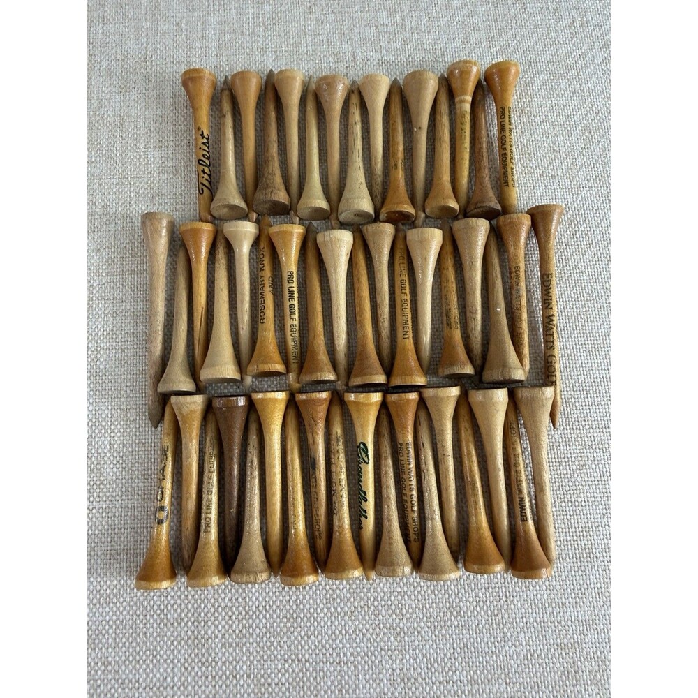 Vintage Advertising Wooden Golf Tees Lot Titleist Pro Line Golf Shop 40+ Promo
